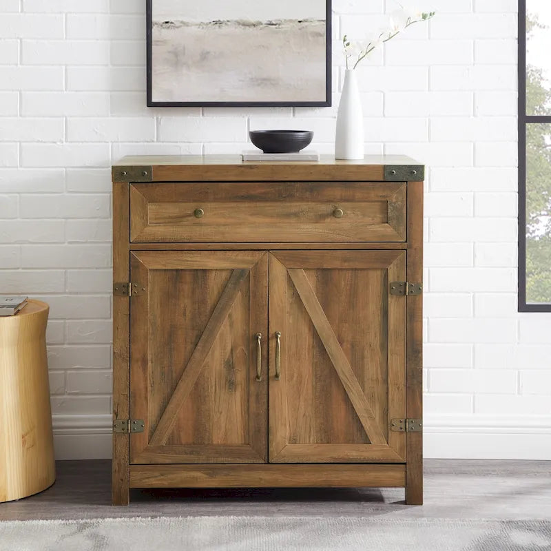 Meuble d'appoint Middlebrook 30 pouces, style porte de grange rustique