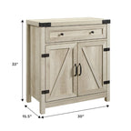 Meuble d'appoint Middlebrook 30 pouces, style porte de grange rustique