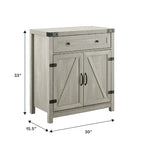 Meuble d'appoint Middlebrook 30 pouces, style porte de grange rustique