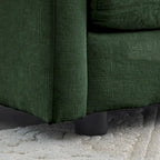 Canapé sectionnel modulable en L 5 places avec pouf, revêtement en chenille