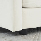 Canapé sectionnel modulable en L 5 places avec pouf, revêtement en chenille