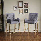 Christopher Knight Home - Tabouret de comptoir moderne en velours rembourré Jasars avec structure en métal