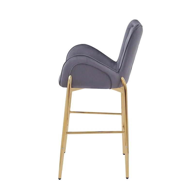 Christopher Knight Home - Tabouret de comptoir moderne en velours rembourré Jasars avec structure en métal