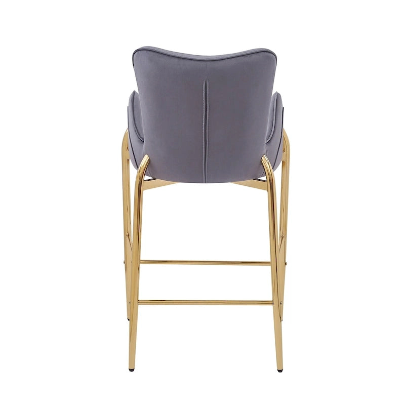 Christopher Knight Home - Tabouret de comptoir moderne en velours rembourré Jasars avec structure en métal