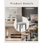 Lot de 4 chaises de salle à manger modernes en tissu, chaises de cuisine rembourrées avec dossier incurvé et pieds en bois
