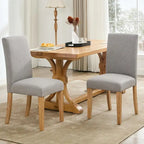 Lot de 4 chaises de salle à manger modernes en tissu, chaises de cuisine rembourrées avec dossier incurvé et pieds en bois