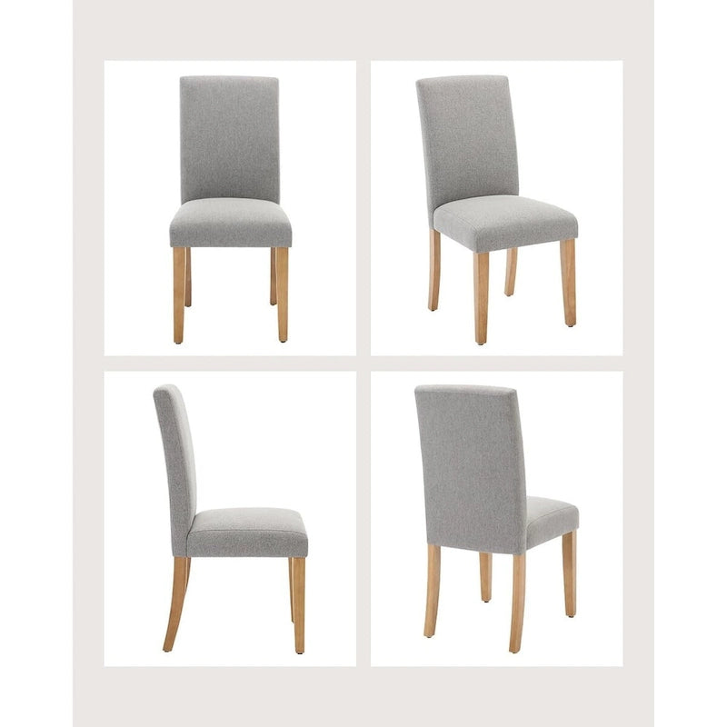 Lot de 4 chaises de salle à manger modernes en tissu, chaises de cuisine rembourrées avec dossier incurvé et pieds en bois