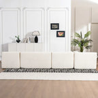 Canapé modulaire rembourré avec 2 méridiennes incurvées et 5 coussins de dossier, canapé modulable pour salon