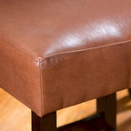 Lot de 2 tabourets de bar modernes 26,75" avec siège en cuir, design sans dossier, pieds en bois massif pour bar, salle à manger, salon