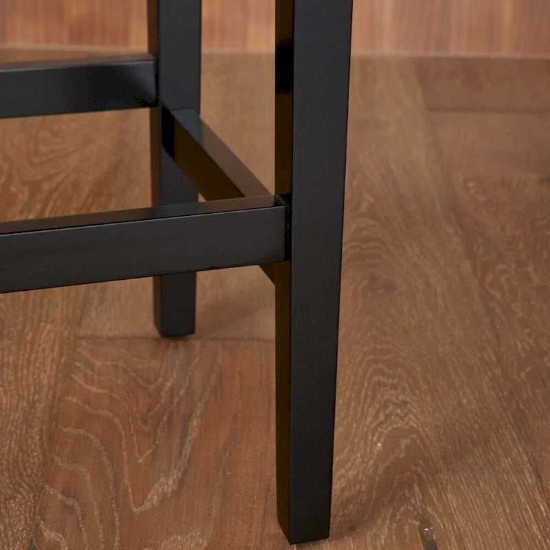 Lot de 2 tabourets de bar modernes 26,75" avec siège en cuir, design sans dossier, pieds en bois massif pour bar, salle à manger, salon