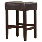 Lot de 2 tabourets de bar modernes 26,75" avec siège en cuir, design sans dossier, pieds en bois massif pour bar, salle à manger, salon