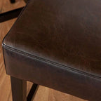 Lot de 2 tabourets de bar modernes 26,75" avec siège en cuir, design sans dossier, pieds en bois massif pour bar, salle à manger, salon