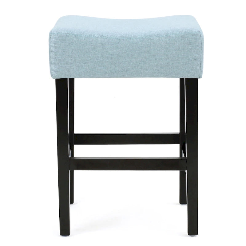 Lot de 2 tabourets de bar modernes 26,75" avec siège en cuir, design sans dossier, pieds en bois massif pour bar, salle à manger, salon