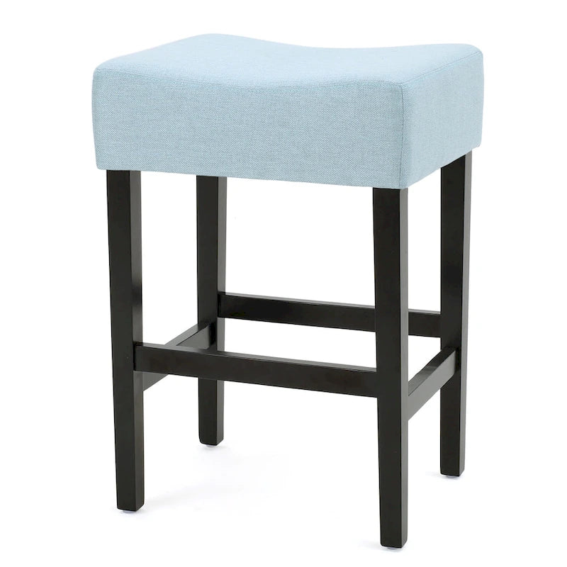 Lot de 2 tabourets de bar modernes 26,75" avec siège en cuir, design sans dossier, pieds en bois massif pour bar, salle à manger, salon