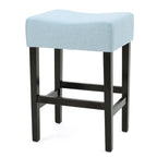 Lot de 2 tabourets de bar modernes 26,75" avec siège en cuir, design sans dossier, pieds en bois massif pour bar, salle à manger, salon