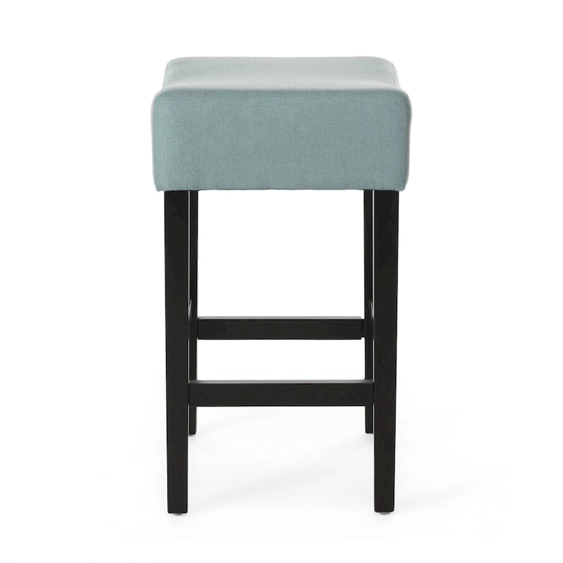Lot de 2 tabourets de bar modernes 26,75" avec siège en cuir, design sans dossier, pieds en bois massif pour bar, salle à manger, salon