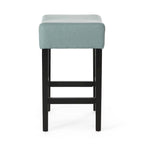 Lot de 2 tabourets de bar modernes 26,75" avec siège en cuir, design sans dossier, pieds en bois massif pour bar, salle à manger, salon