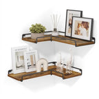 Lot de 2 étagères d'angle murales - 39,9 P x 14 l x 4,1 H cm