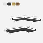 Lot de 2 étagères d'angle murales - 39,9 P x 14 l x 4,1 H cm