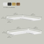 Lot de 2 étagères d'angle murales - 39,9 P x 14 l x 4,1 H cm