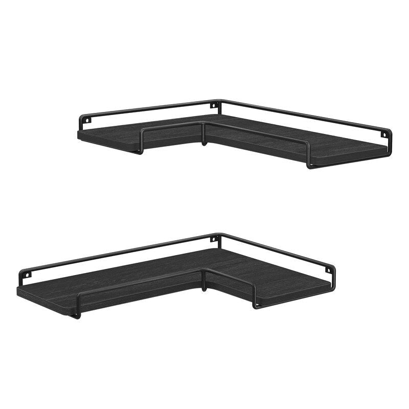 Lot de 2 étagères d'angle murales - 39,9 P x 14 l x 4,1 H cm