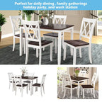 Ensemble de table et de chaises de cuisine de ferme avec patins antidérapants et chaises à dossier en X pour la cuisine
