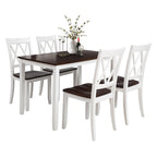 Ensemble de table et de chaises de cuisine de ferme avec patins antidérapants et chaises à dossier en X pour la cuisine