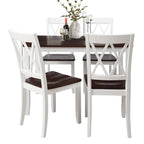 Ensemble de table et de chaises de cuisine de ferme avec patins antidérapants et chaises à dossier en X pour la cuisine
