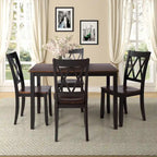 Ensemble de table et de chaises de cuisine de ferme avec patins antidérapants et chaises à dossier en X pour la cuisine