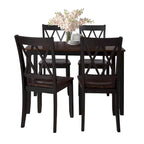 Ensemble de table et de chaises de cuisine de ferme avec patins antidérapants et chaises à dossier en X pour la cuisine