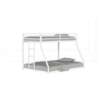 Lit superposé en métal blanc robuste pour enfants et adultes avec de multiples dispositifs de sécurité