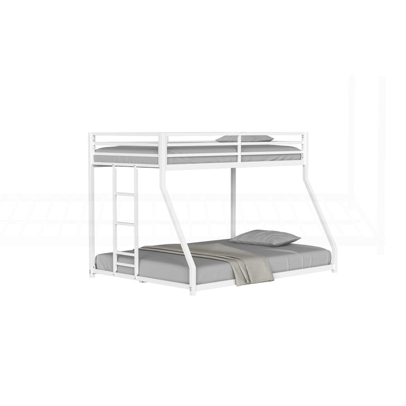 Lit superposé en métal blanc robuste pour enfants et adultes avec de multiples dispositifs de sécurité