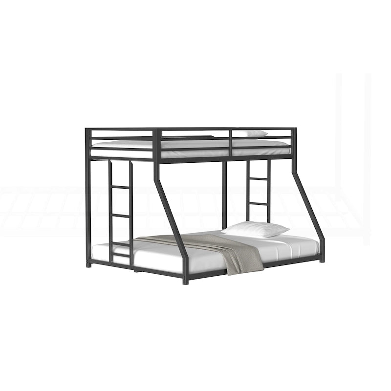 Lit superposé en métal blanc robuste pour enfants et adultes avec de multiples dispositifs de sécurité