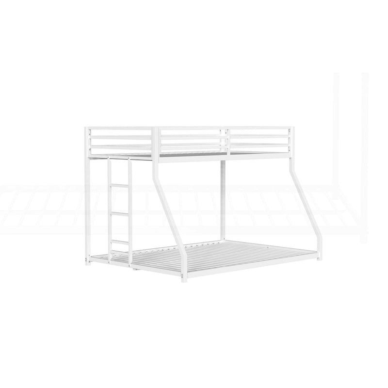 Lit superposé en métal blanc robuste pour enfants et adultes avec de multiples dispositifs de sécurité