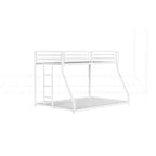 Lit superposé en métal blanc robuste pour enfants et adultes avec de multiples dispositifs de sécurité