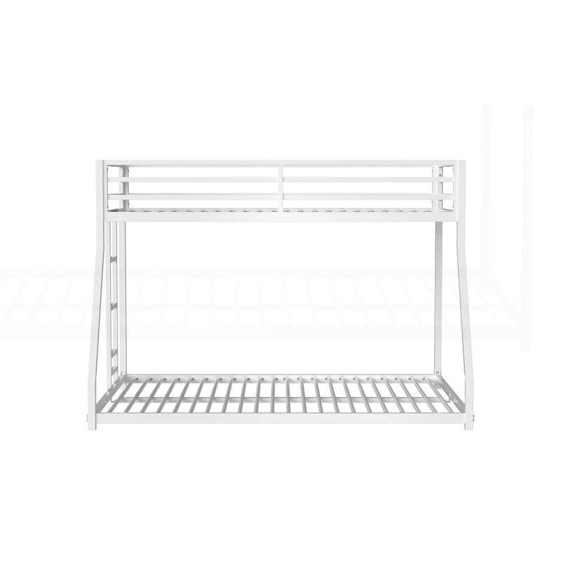 Lit superposé en métal blanc robuste pour enfants et adultes avec de multiples dispositifs de sécurité
