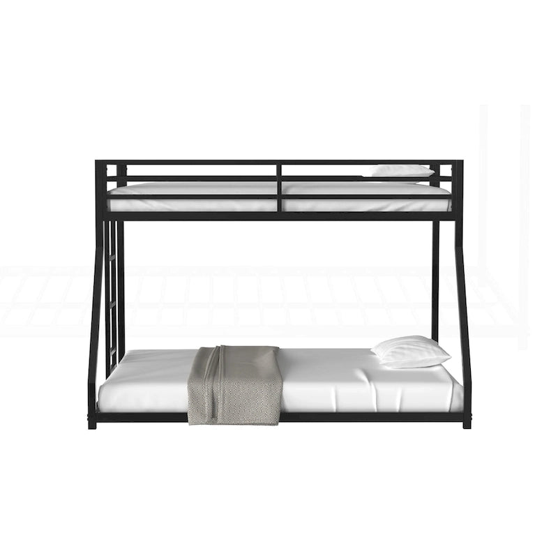 Lit superposé en métal blanc robuste pour enfants et adultes avec de multiples dispositifs de sécurité