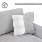 Canapé d'angle en chenille en forme de L avec méridienne et 2 oreillers