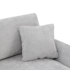 Canapé d'angle en chenille en forme de L avec méridienne et 2 oreillers