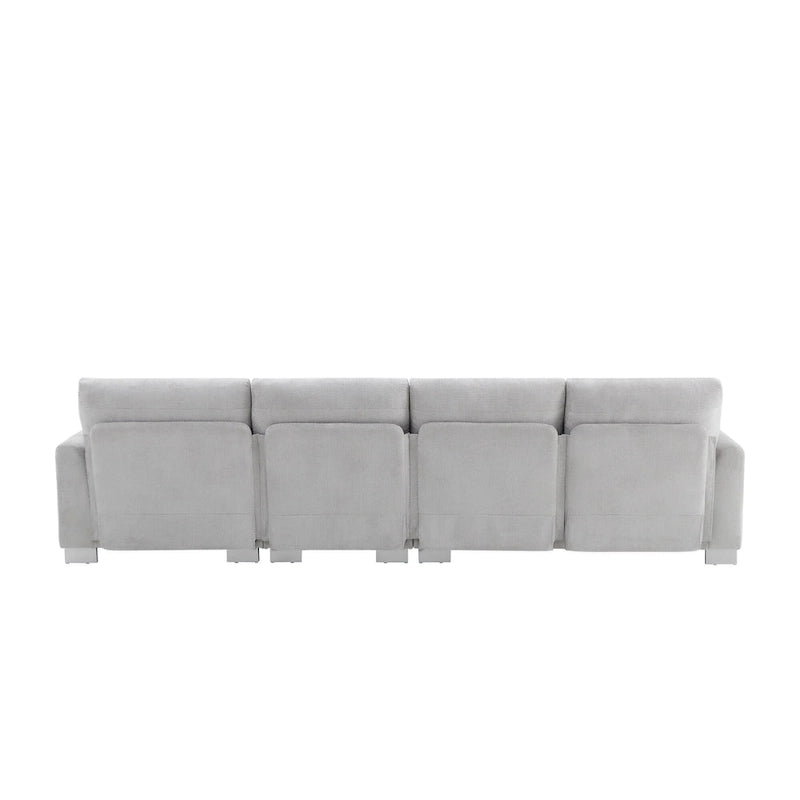 Canapé d'angle en chenille en forme de L avec méridienne et 2 oreillers