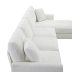 Canapé d'angle en chenille en forme de L avec méridienne et 2 oreillers