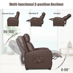 Fauteuil inclinable de massage Gymax, canapé simple, siège rembourré avec repose-pieds