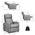 Fauteuil inclinable de massage Gymax, canapé simple, siège rembourré avec repose-pieds