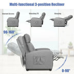 Fauteuil inclinable de massage Gymax, canapé simple, siège rembourré avec repose-pieds