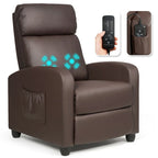 Fauteuil inclinable de massage Gymax, canapé simple, siège rembourré avec repose-pieds