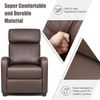 Fauteuil inclinable de massage Gymax, canapé simple, siège rembourré avec repose-pieds