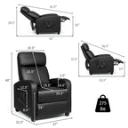 Fauteuil inclinable de massage Gymax, canapé simple, siège rembourré avec repose-pieds