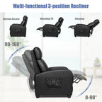 Fauteuil inclinable de massage Gymax, canapé simple, siège rembourré avec repose-pieds