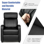 Fauteuil inclinable de massage Gymax, canapé simple, siège rembourré avec repose-pieds