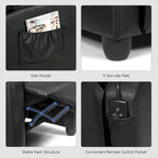 Fauteuil inclinable de massage Gymax, canapé simple, siège rembourré avec repose-pieds